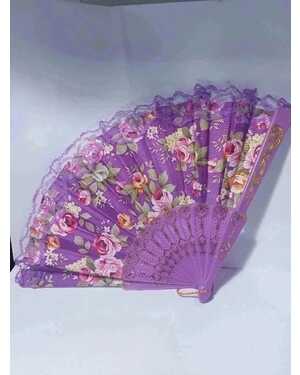 Веер складной ручной тканевый.